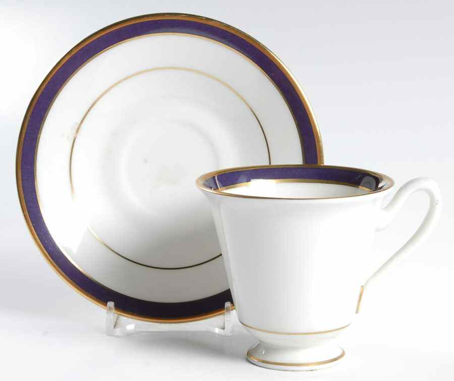 Annapolis Blue Footed Demitasse Cup & Saucer Set by Oxford (Div of Lenox)-1