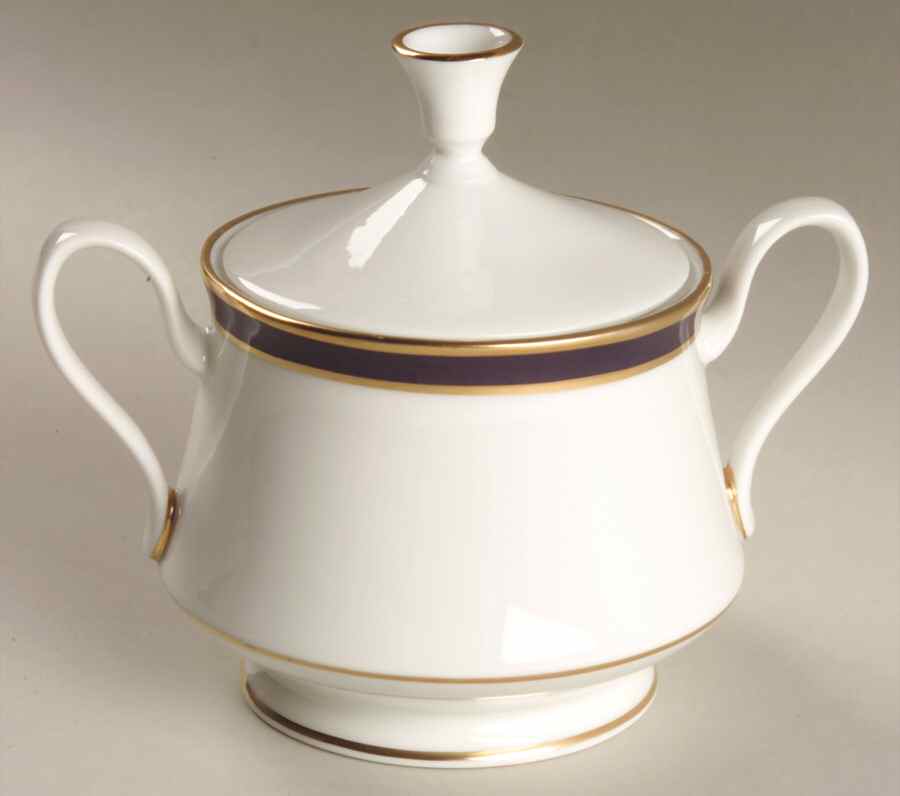 Annapolis Blue Sugar Bowl & Lid by Oxford (Div of Lenox)-1