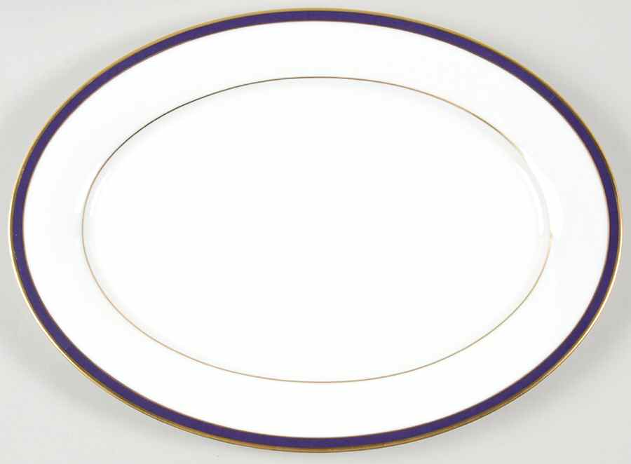 Annapolis Blue 13" Oval Serving Platter by Oxford (Div of Lenox)-1