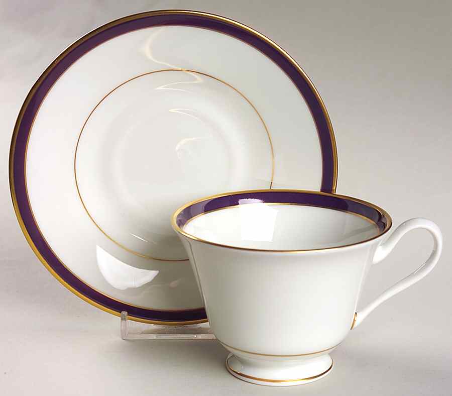 Annapolis Blue Footed Cup & Saucer Set by Oxford (Div of Lenox)-1