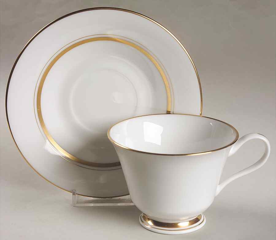 Andover Footed Cup & Saucer Set by Oxford (Div of Lenox)-1