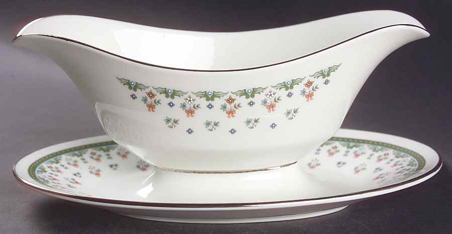 Ashley Gravy Boat with Attached Underplate by Oxford (Div of Lenox)-1