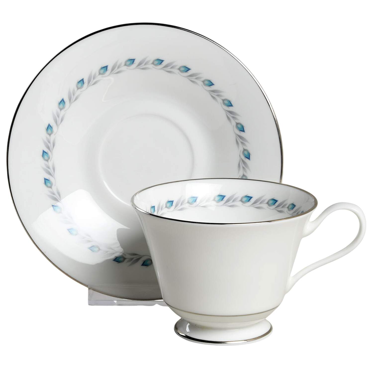 Bluefield Footed Cup & Saucer Set by Oxford (Div of Lenox)-1