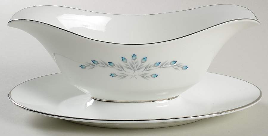 Bluefield Gravy Boat with Attached Underplate by Oxford (Div of Lenox)-1