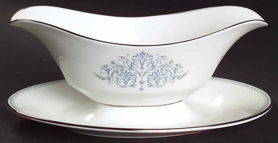 Bryn Mawr Gravy Boat with Attached Underplate by Oxford (Div of Lenox)-1