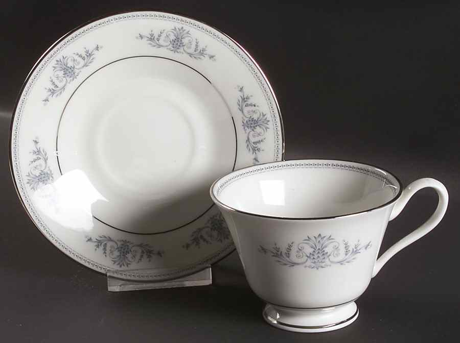 Bryn Mawr Footed Cup & Saucer Set by Oxford (Div of Lenox)-1