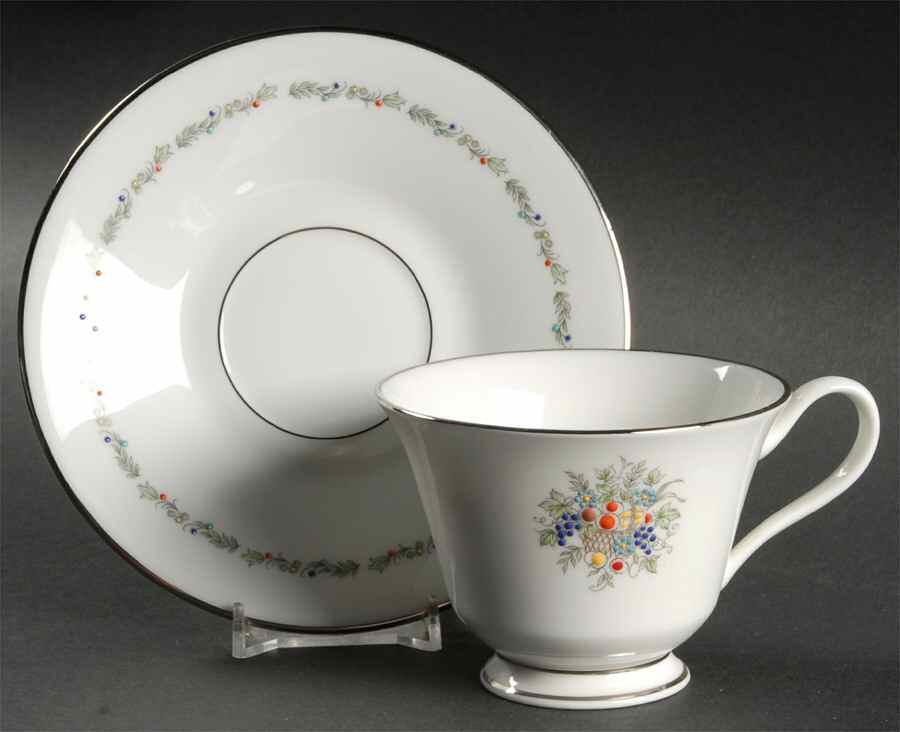 Carlyle Footed Cup & Saucer Set by Oxford (Div of Lenox)-1