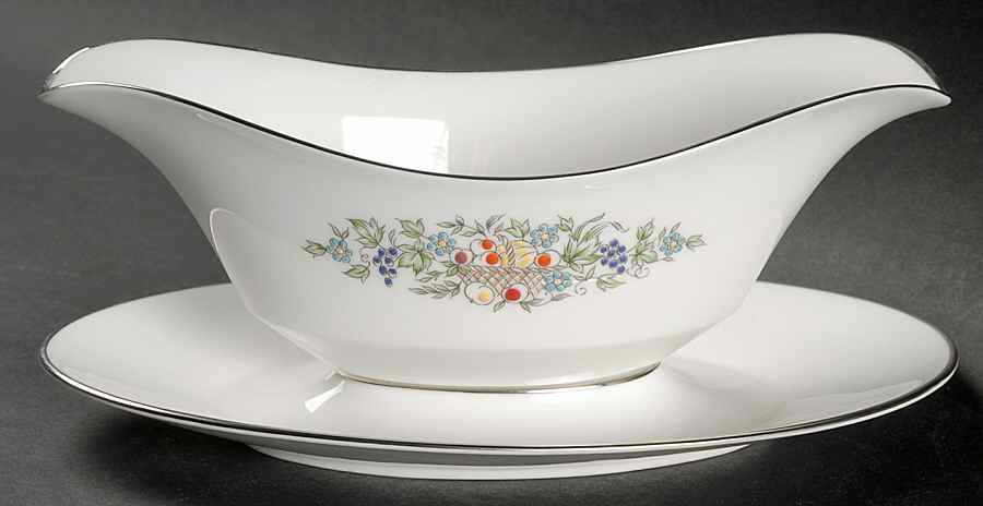 Carlyle Gravy Boat with Attached Underplate by Oxford (Div of Lenox)-1