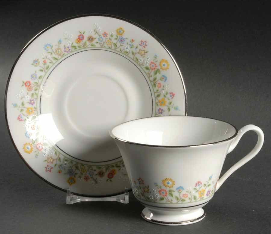 Country Lane Footed Cup & Saucer Set by Oxford (Div of Lenox)-1