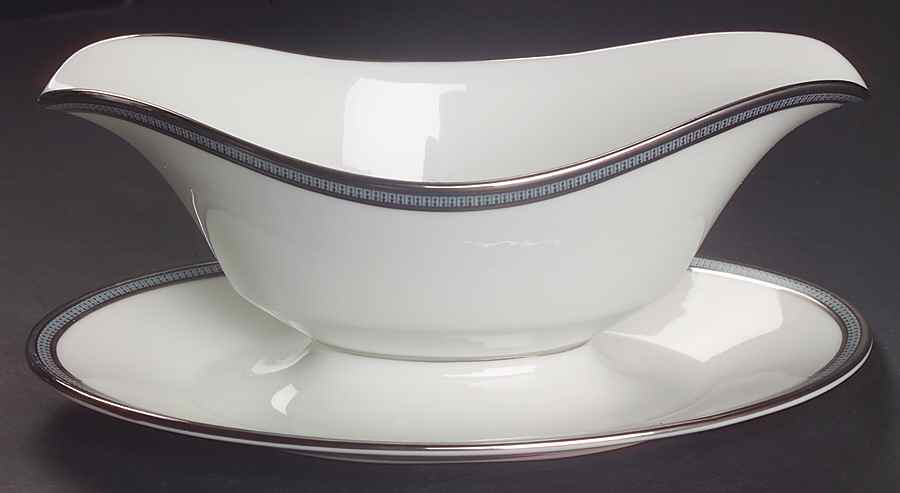 Dawn Gravy Boat with Attached Underplate by Oxford (Div of Lenox)-1