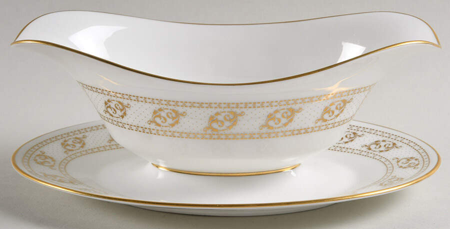 Ellsworth Gravy Boat with Attached Underplate by Oxford (Div of Lenox)-1