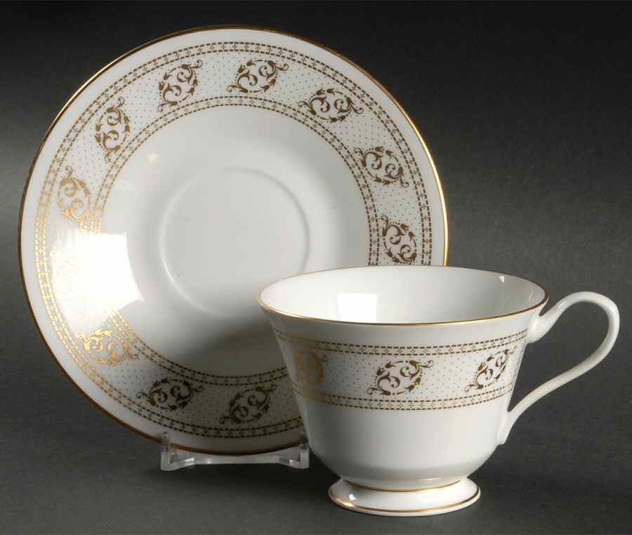 Ellsworth Footed Cup & Saucer Set by Oxford (Div of Lenox)-1