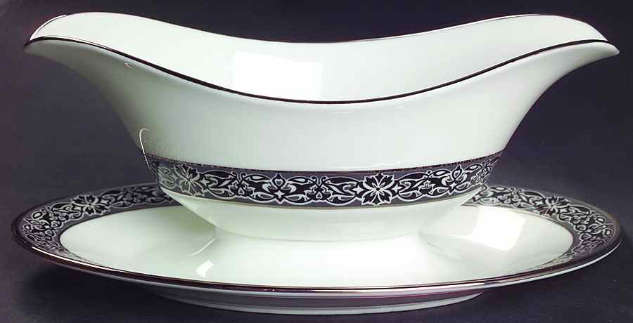 Evening Mood Gravy Boat with Attached Underplate by Oxford (Div of Lenox)-1