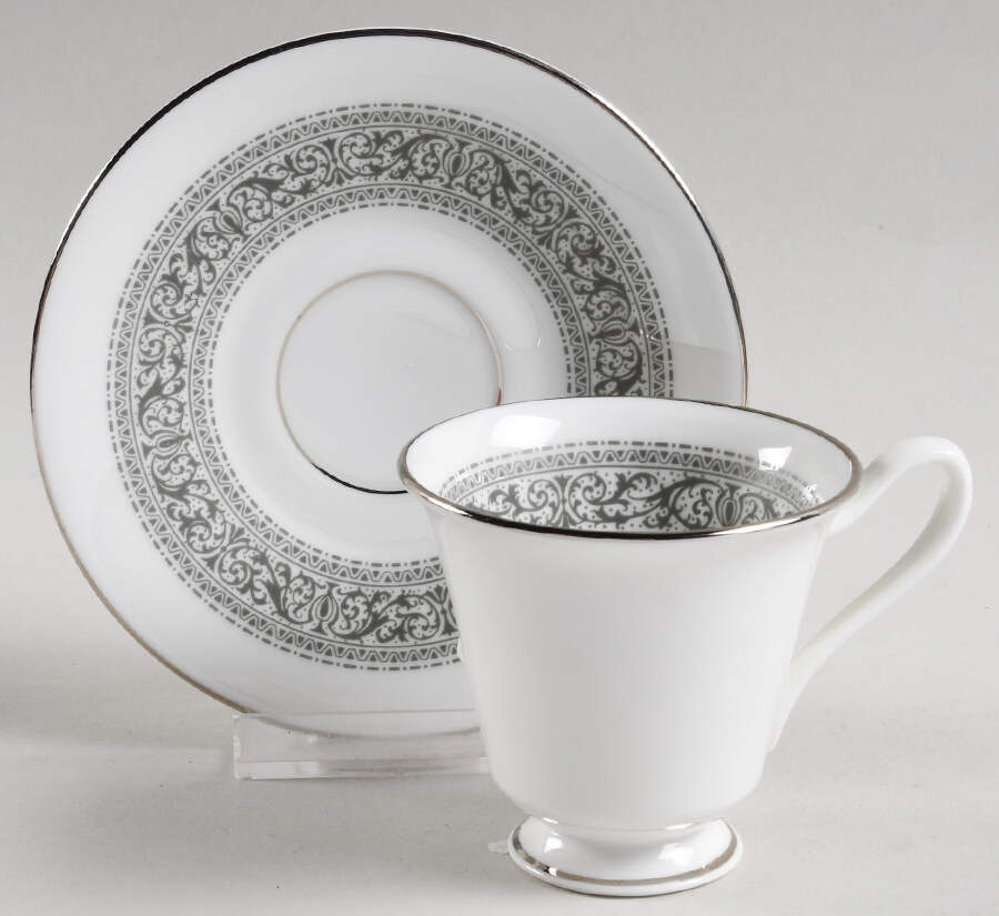 Filigree Footed Demitasse Cup & Saucer Set by Oxford (Div of Lenox)-1