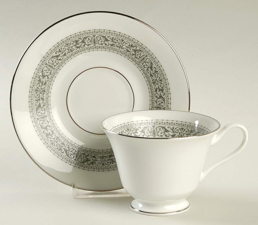 Filigree Footed Cup & Saucer Set by Oxford (Div of Lenox)-1