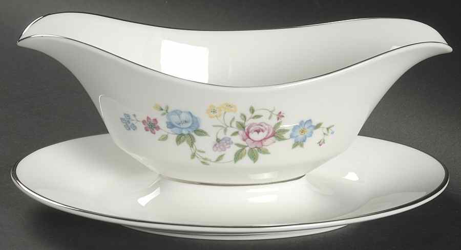 Garden Party Gravy Boat with Attached Underplate by Oxford (Div of Lenox)-1