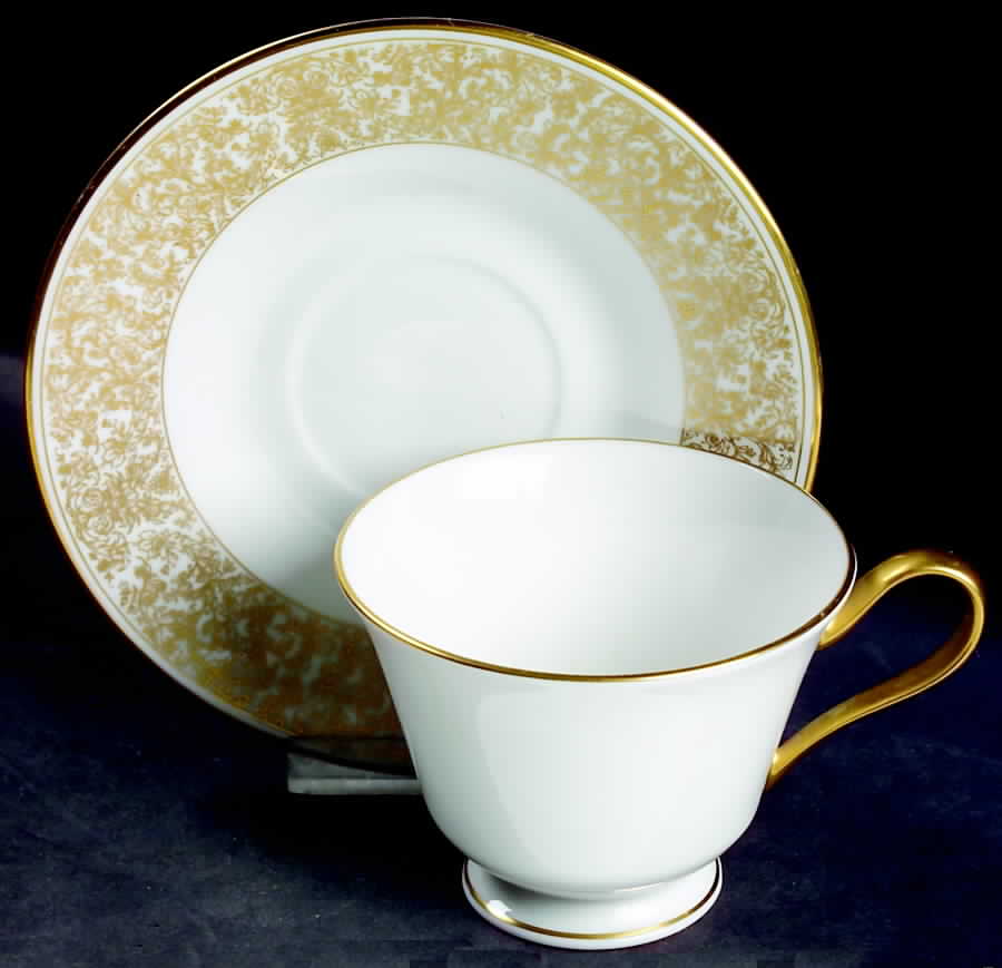Georgian Court Footed Cup & Saucer Set by Oxford (Div of Lenox)-1