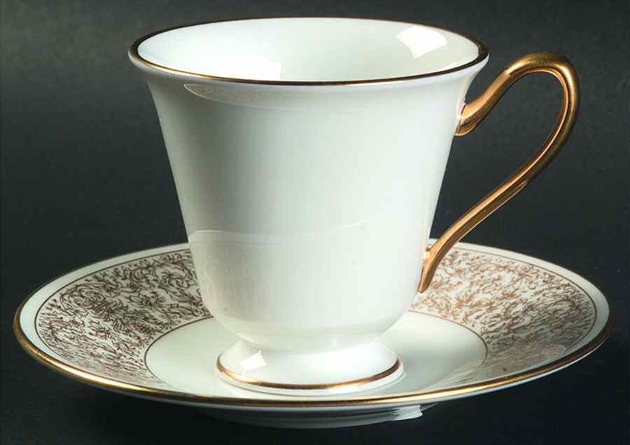 Georgian Court Footed Demitasse Cup & Saucer Set by Oxford (Div of Lenox)-1