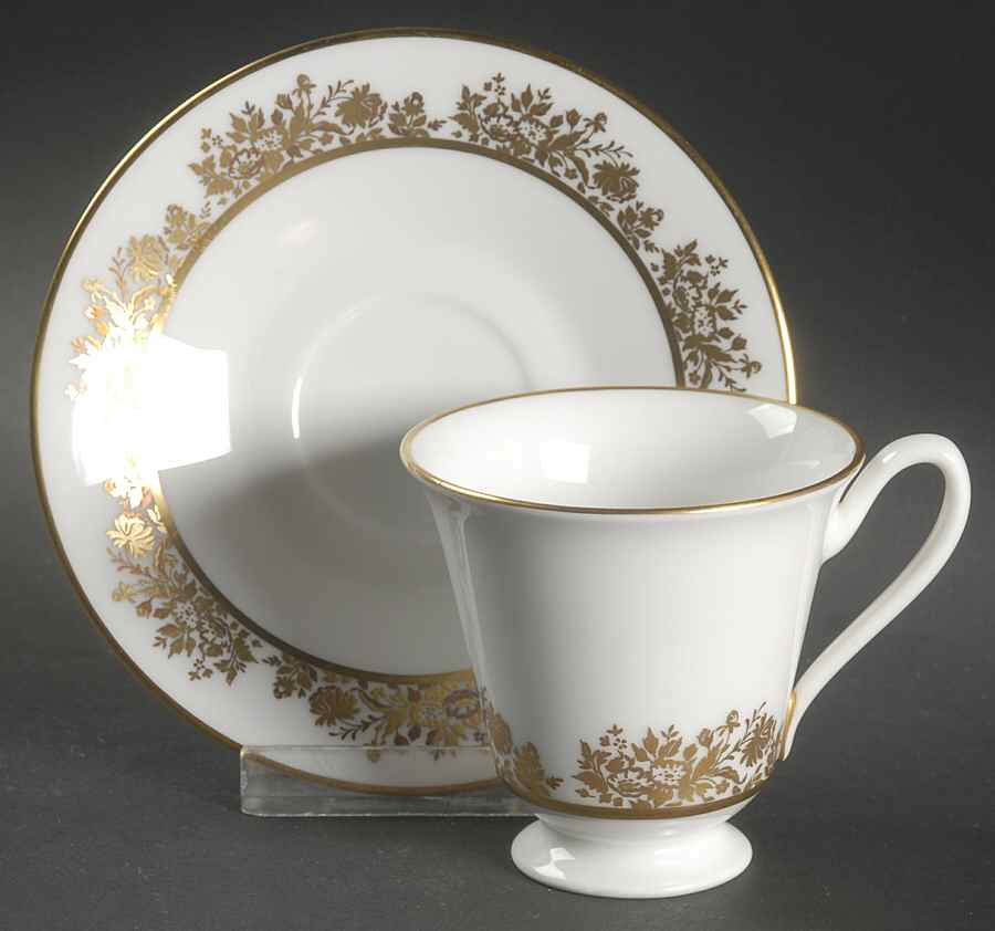 Golden Dawn Footed Demitasse Cup & Saucer Set by Oxford (Div of Lenox)-1
