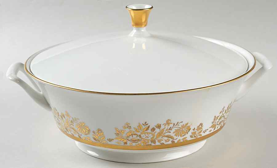 Golden Dawn Round Covered Vegetable by Oxford (Div of Lenox)-1