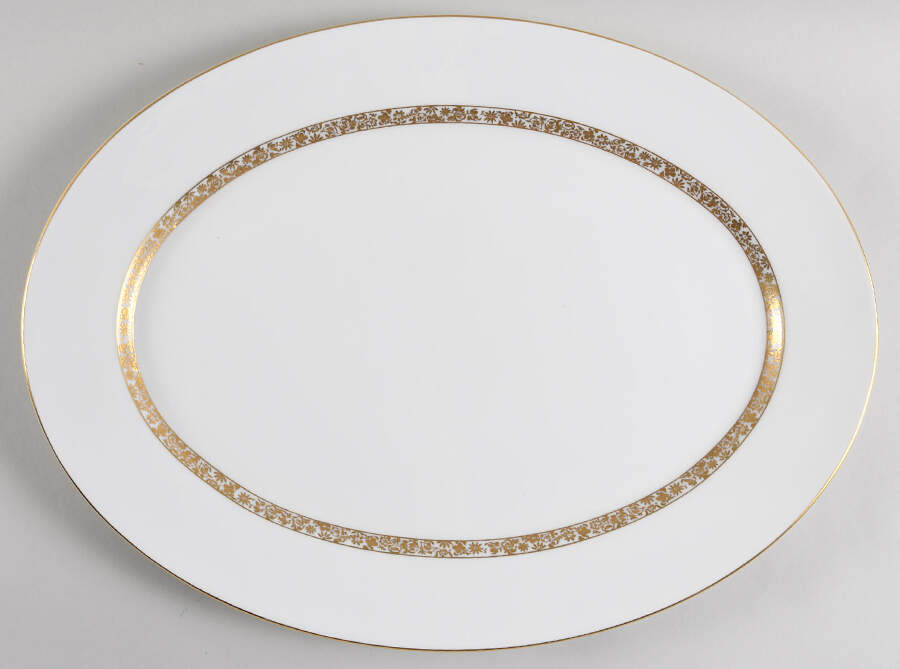Golden Glen 17" Oval Serving Platter by Oxford (Div of Lenox)-1