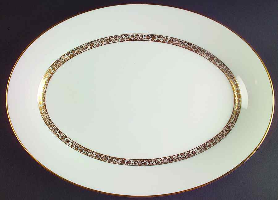 Golden Glen 13" Oval Serving Platter by Oxford (Div of Lenox)-1
