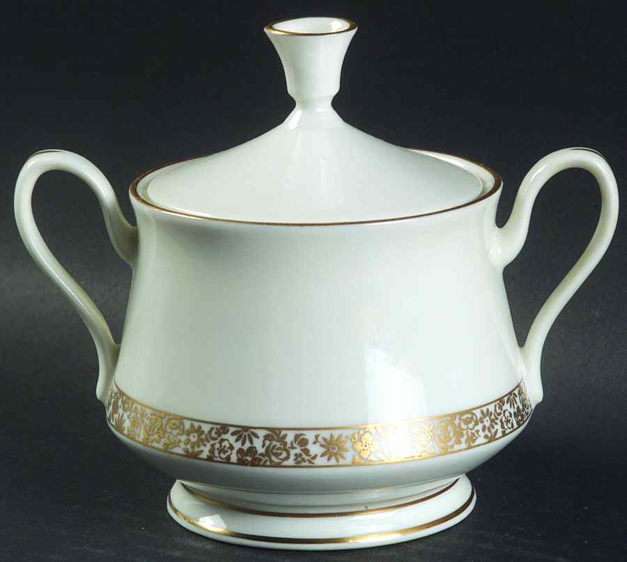Golden Glen Sugar Bowl & Lid by Oxford (Div of Lenox)-1