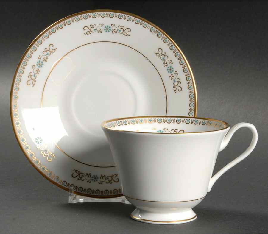 Hampshire Footed Cup & Saucer Set by Oxford (Div of Lenox)-1