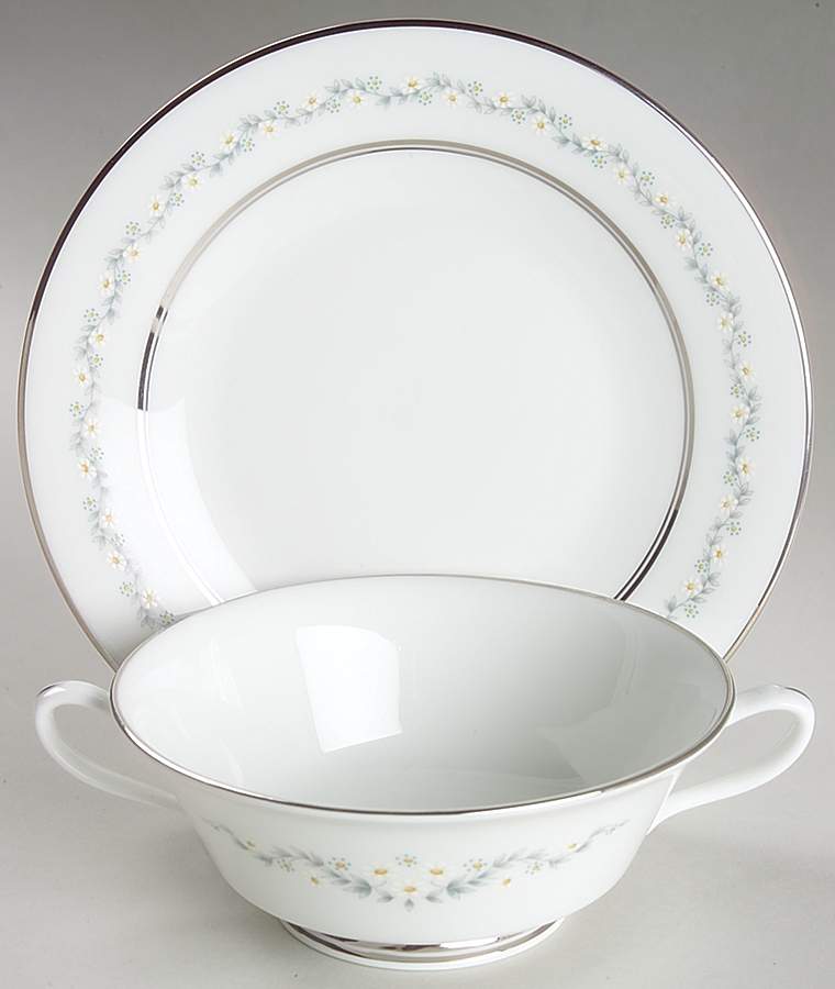 Holyoke Footed Cream Soup Bowl & Saucer Set by Oxford (Div of Lenox)-1