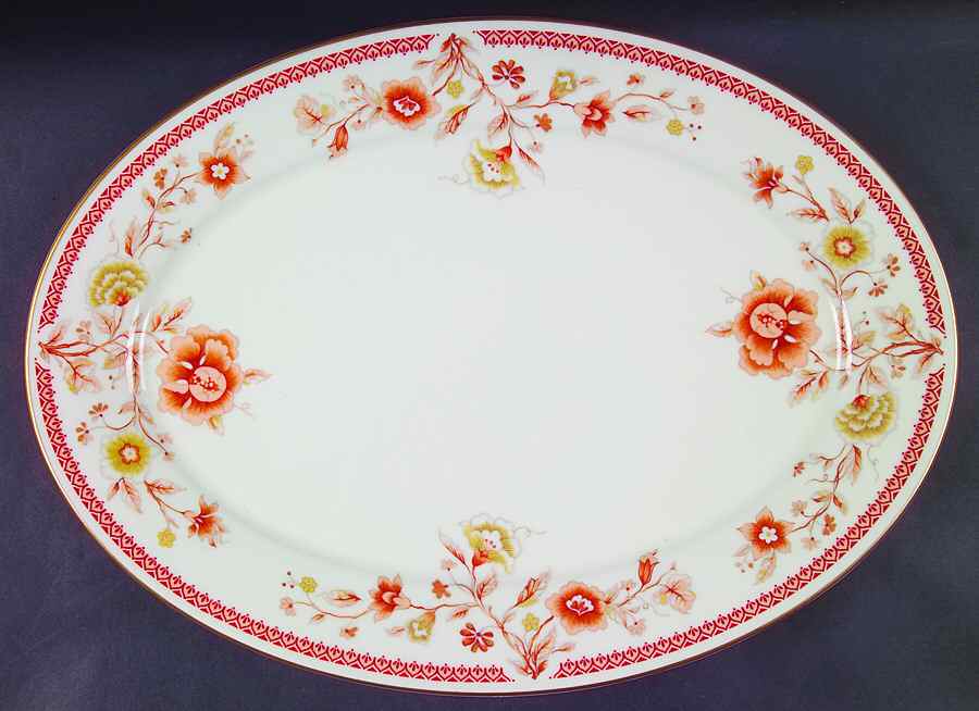 Lotus Garden 16" Oval Serving Platter by Oxford (Div of Lenox)-1