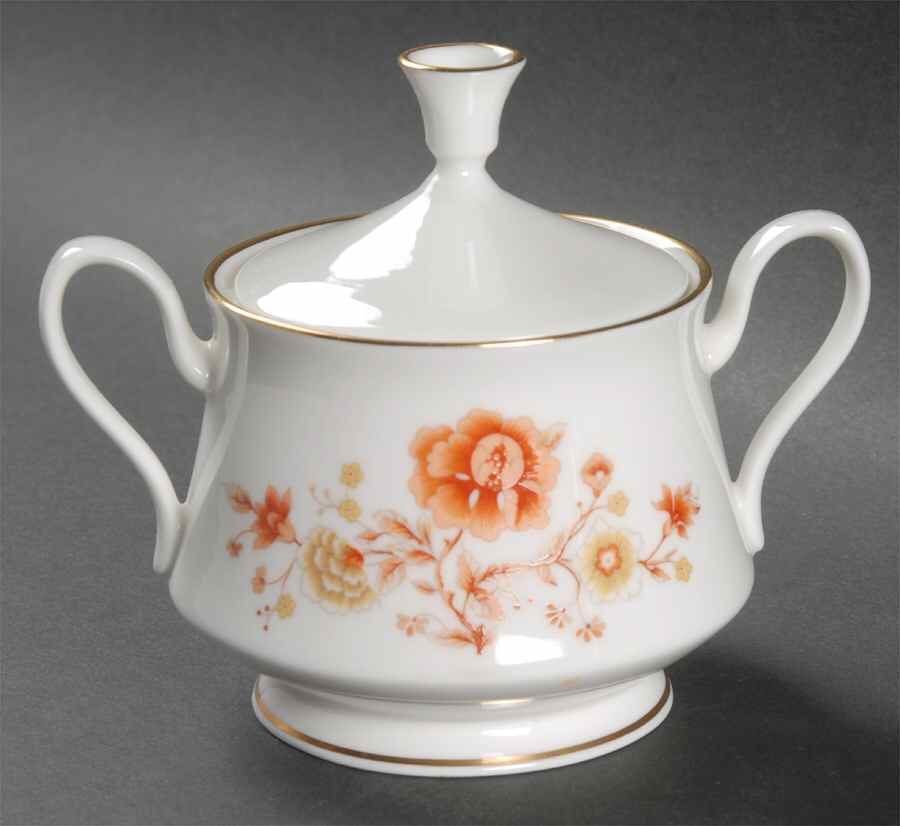Lotus Garden Sugar Bowl & Lid by Oxford (Div of Lenox)-1