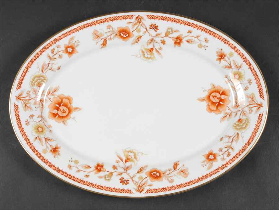Lotus Garden 13" Oval Serving Platter by Oxford (Div of Lenox)-1