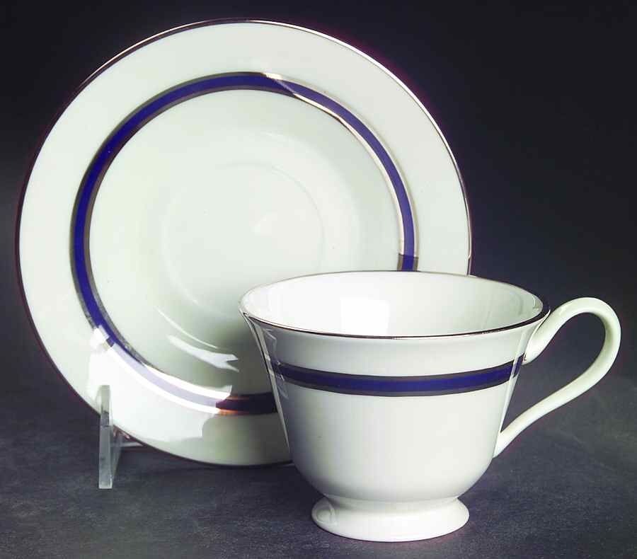 Marquesa Footed Cup & Saucer Set by Oxford (Div of Lenox)-1