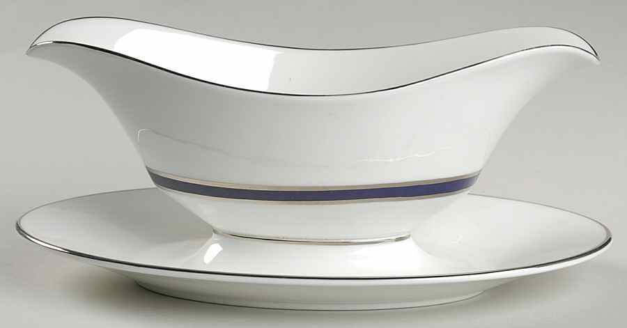 Marquesa Gravy Boat with Attached Underplate by Oxford (Div of Lenox)-1