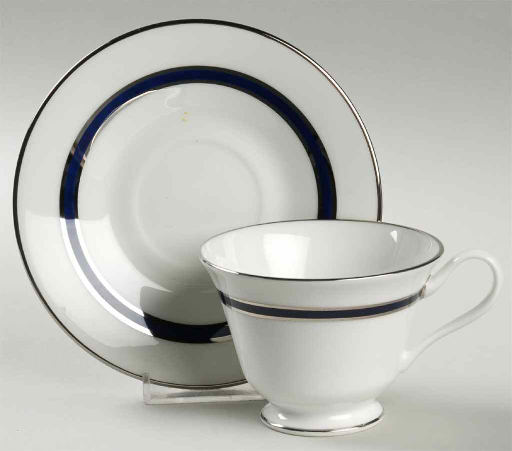 Marquesa Footed Cup & Saucer Set by Oxford (Div of Lenox)-1