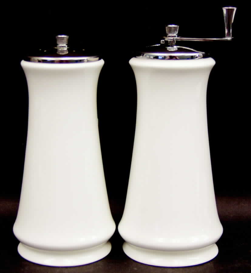 Mayfair White Salt Mill & Pepper Mill Set by Oxford (Div of Lenox)-1