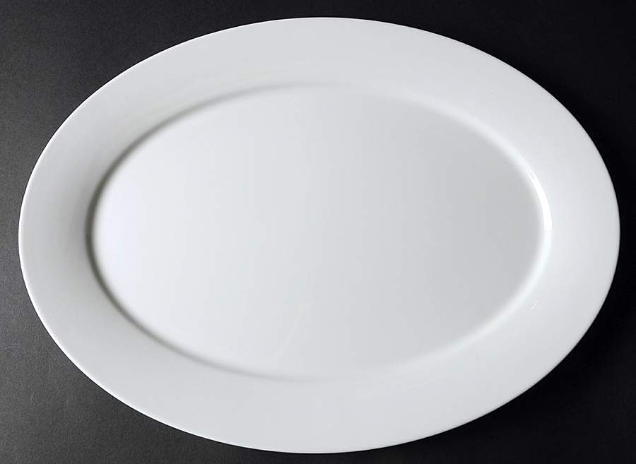 Mayfair White 16" Oval Serving Platter by Oxford (Div of Lenox)-1