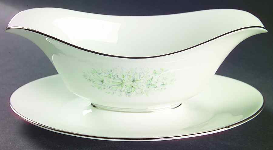 Meadowlark Gravy Boat with Attached Underplate by Oxford (Div of Lenox)-1