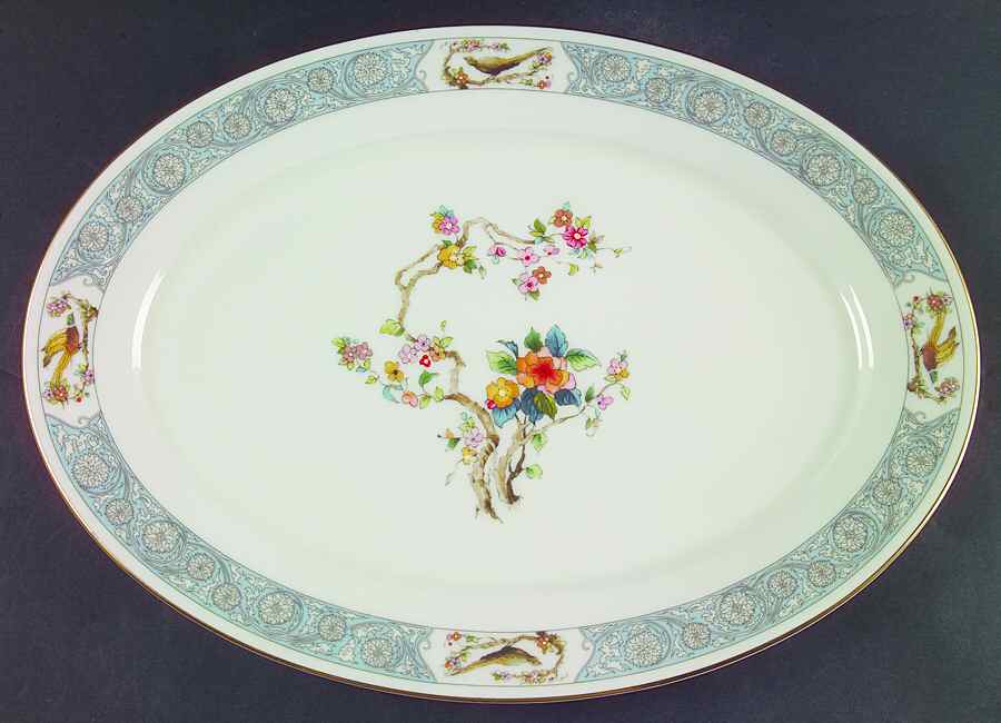 Ming Blossom 16" Oval Serving Platter by Oxford (Div of Lenox)-1