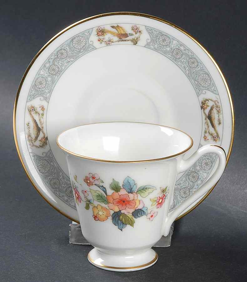 Ming Blossom Footed Demitasse Cup & Saucer Set by Oxford (Div of Lenox)-1