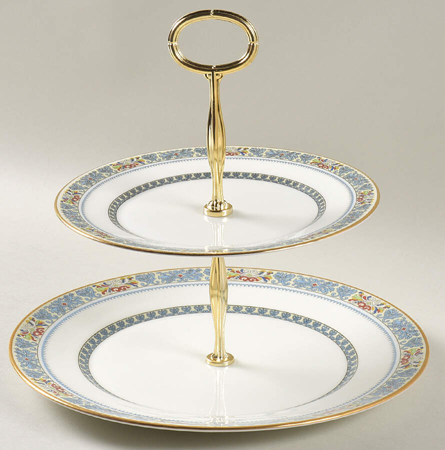 Palisades 6 5/8"-10"  2 Tiered Serving Tray (Dp, Sp) HC by Oxford (Div of Lenox)-1