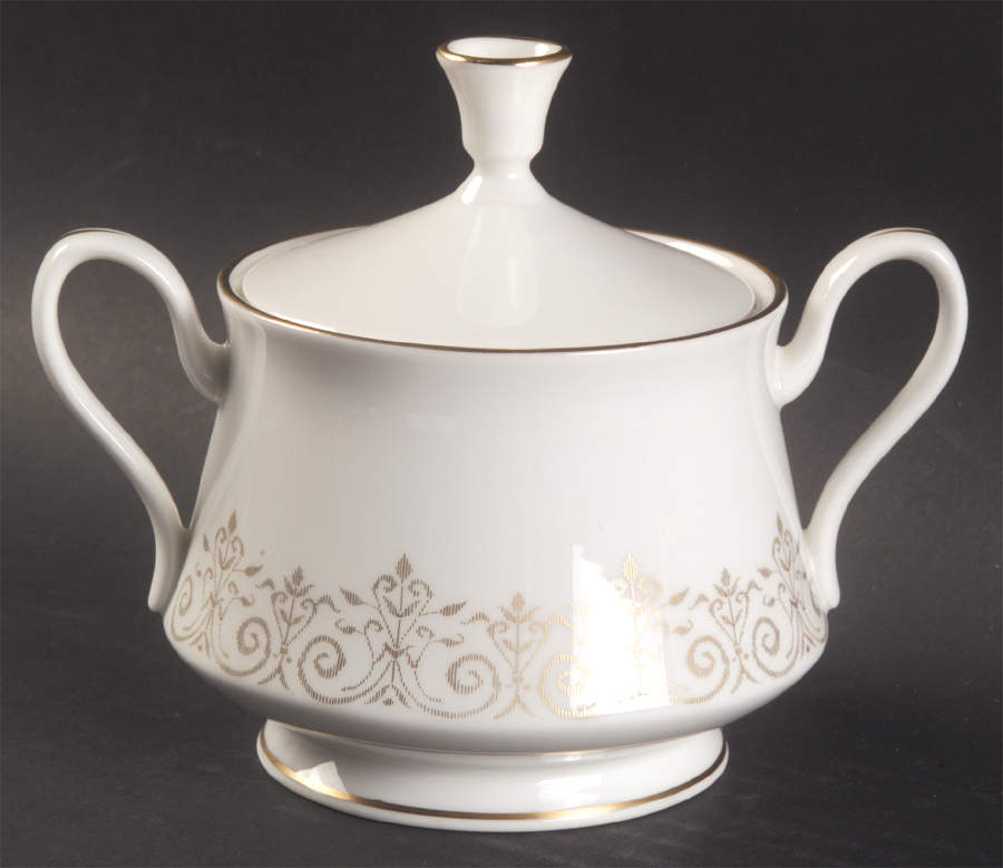 Petit Point Sugar Bowl & Lid by Oxford (Div of Lenox)-1