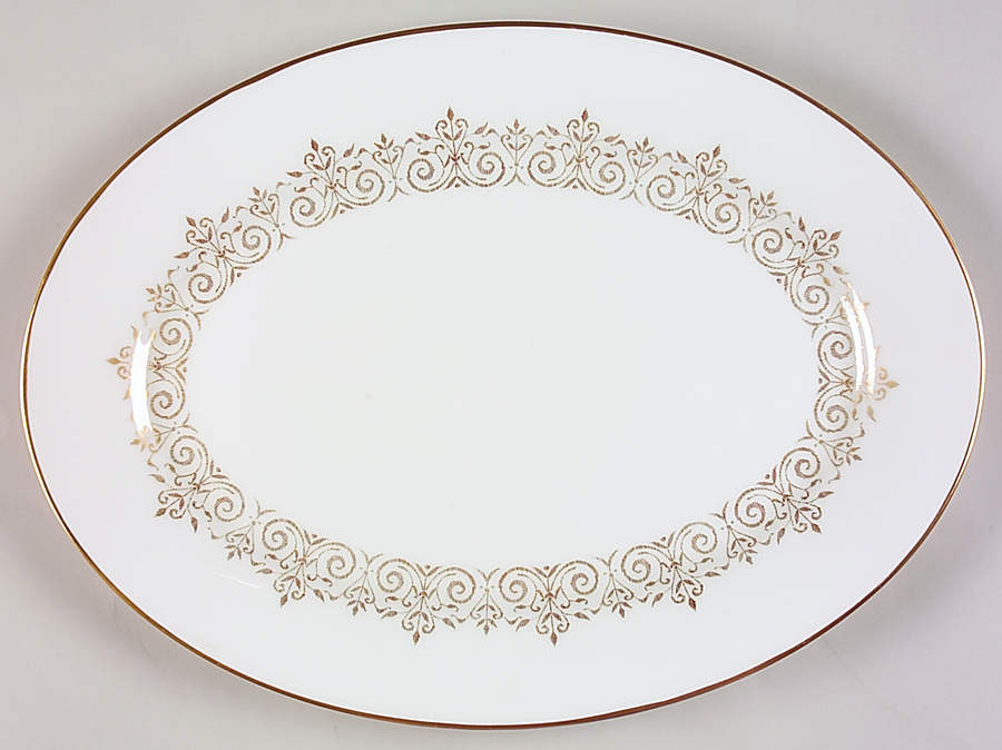 Petit Point 13" Oval Serving Platter by Oxford (Div of Lenox)-1