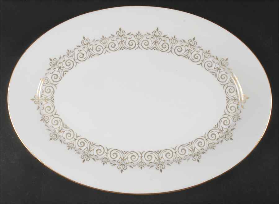 Petit Point 16" Oval Serving Platter by Oxford (Div of Lenox)-1