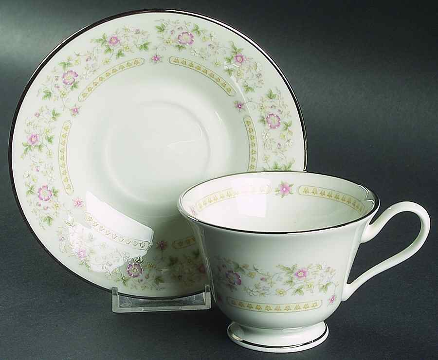 Rosemont Footed Cup & Saucer Set by Oxford (Div of Lenox)-1