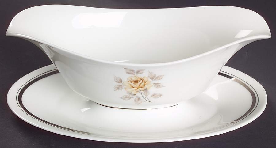 Sharon Gravy Boat with Attached Underplate by Oxford (Div of Lenox)-1