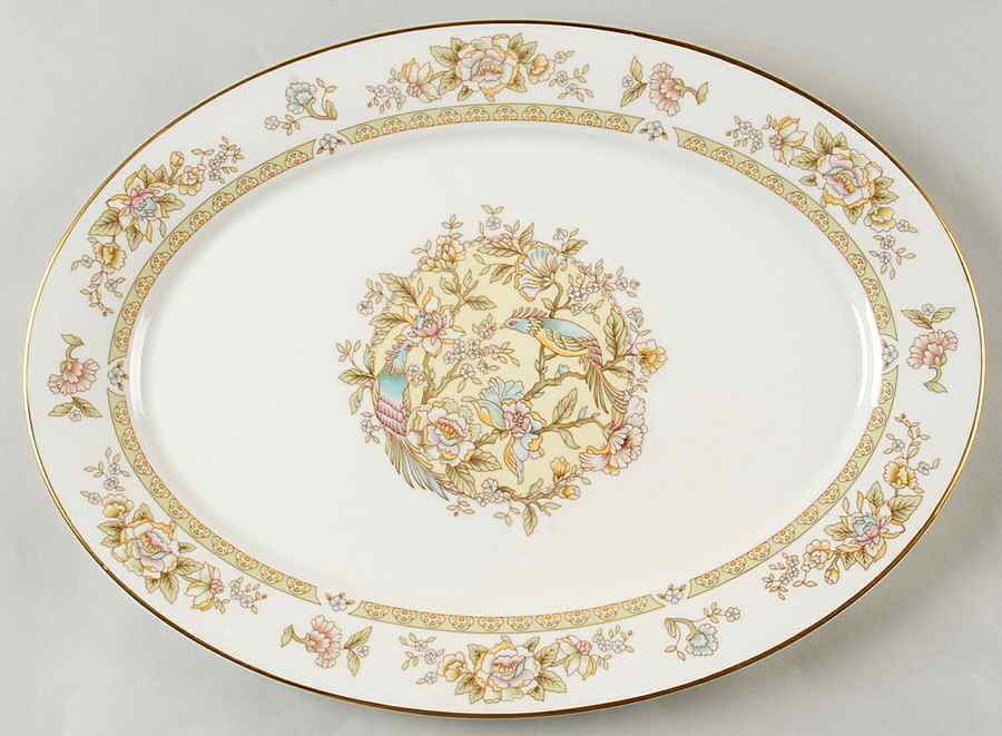 Song Birds 16" Oval Serving Platter by Oxford (Div of Lenox)-1