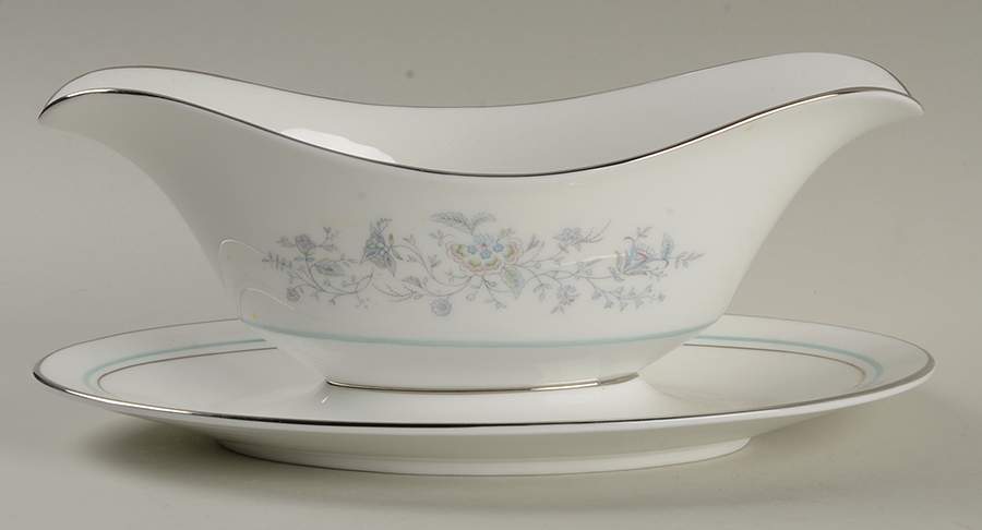Spring Gravy Boat with Attached Underplate by Oxford (Div of Lenox)-1
