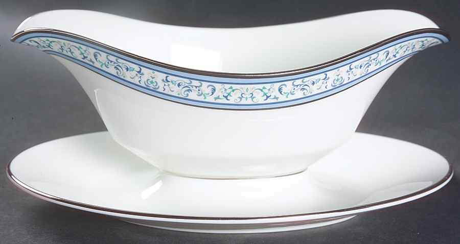 Summerfield Gravy Boat with Attached Underplate by Oxford (Div of Lenox)-1
