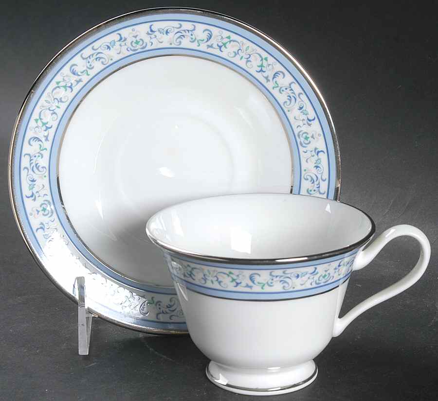 Summerfield Footed Cup & Saucer Set by Oxford (Div of Lenox)-1